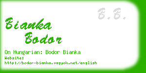 bianka bodor business card